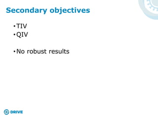 •TIV
•QIV
•No robust results
Secondary objectives
 
