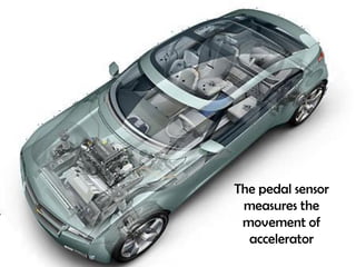 The pedal sensor
measures the
movement of
accelerator
 
