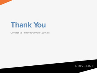 Thank You
Contact us - shane@drivelist.com.au

 
