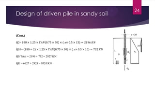 Design of driven pile in sandy soil
24
 