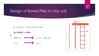 Design of Bored Piles in clay soil
37

 