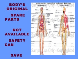 BODY’S ORIGINAL SPARE PARTS  NOT AVAILABLE SAFETY CAN  SAVE  YOU   