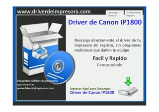 Descargar Driver de Impresora Canon IP1800