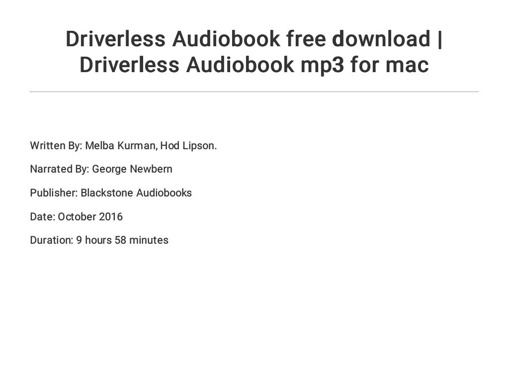 Driverless Audiobook free download | Driverless Audiobook mp3 for mac
