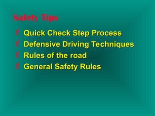 Safe Driver Check Off Comprehensive Driver Safety Training: 15 Essential Topics for Safe ...