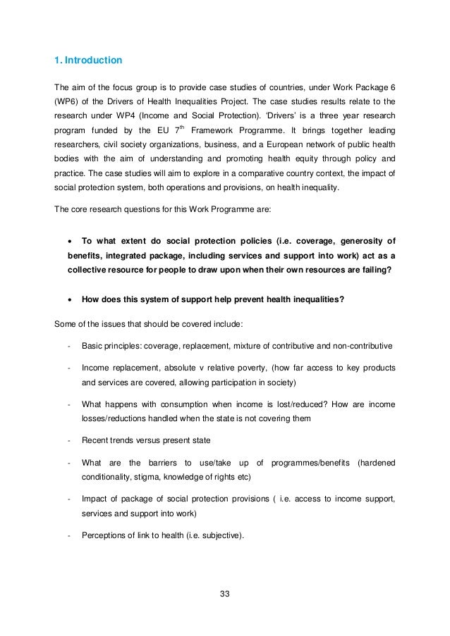 report on income and social protection for the eu drivers equity research report template