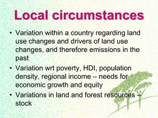 Drivers, forest transitions and setting baselines at sub-national level