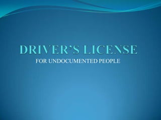 FOR UNDOCUMENTED PEOPLE

 