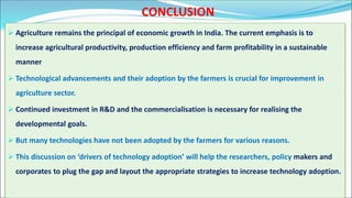 Drivers of agriculture technology adoption