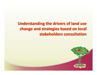 Drivers of land use changes and opportunities to reduc emissions in indonesia