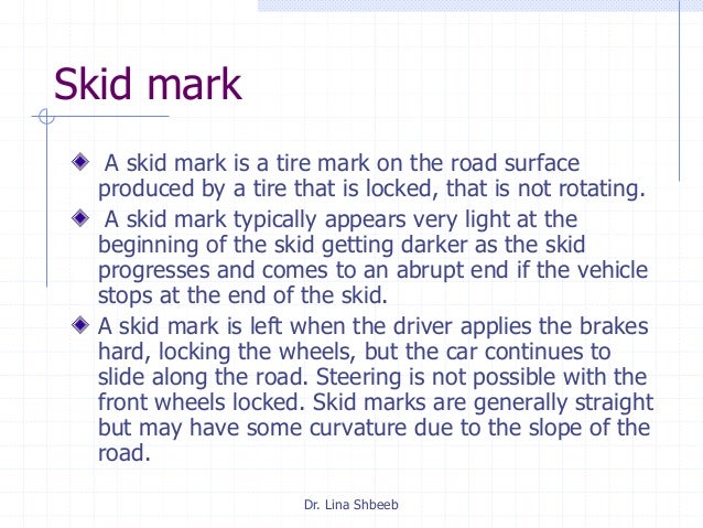 Skid Mark Chart