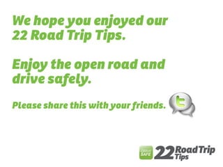 DriveSafe 22 Road Trip Tips