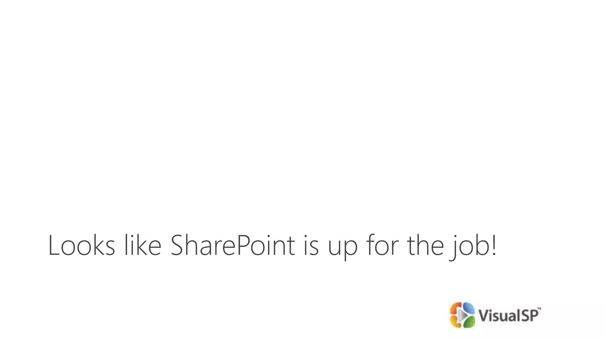 Looks like SharePoint is up for the job!
 