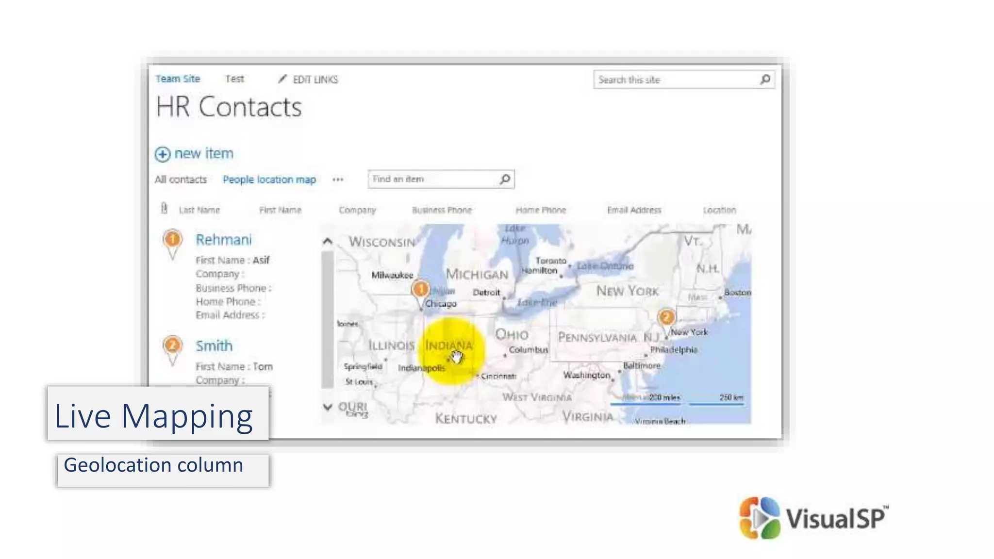 Live Mapping
Geolocation column
 