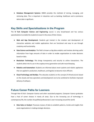 Drive Success with BTech Computer Science Expertise | PDF