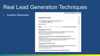 Real Lead Generation TechniquesAviation Business
