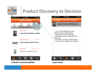 Product Discovery to Decision




Friend’s recommendation   Learn more
                                           28
 