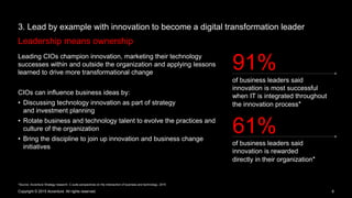 6
3. Lead by example with innovation to become a digital transformation leader
Leadership means ownership
Copyright © 2015...