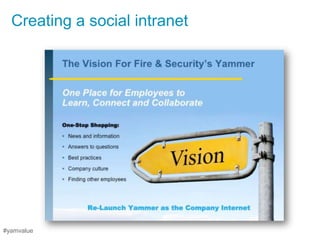 Creating a social intranet




#yamvalue
 