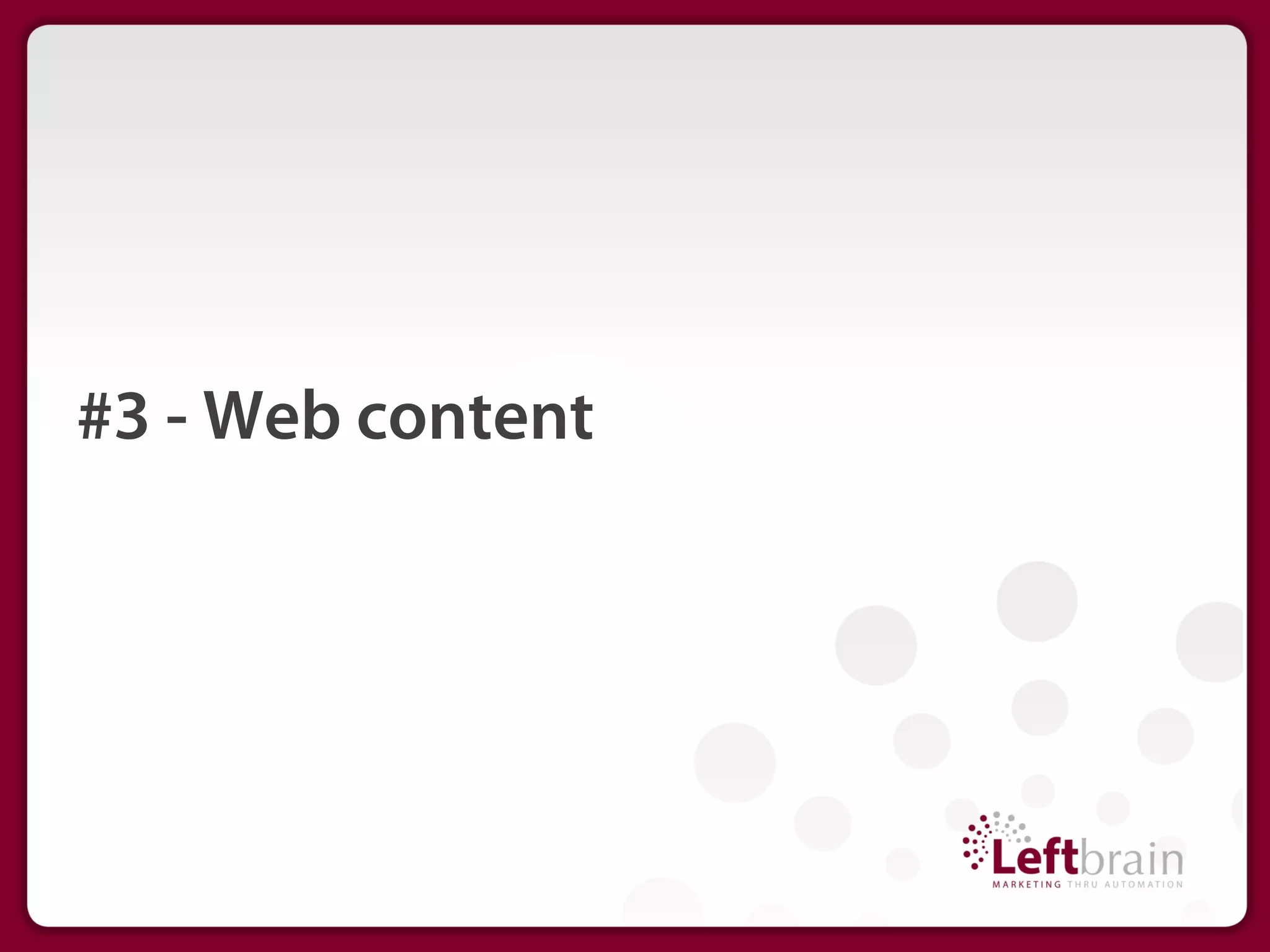 #3 - Web content
 