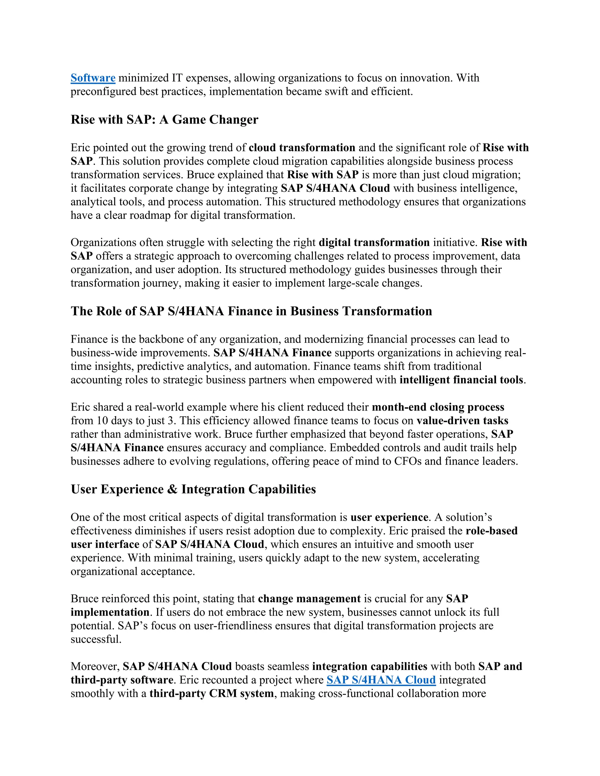 Driving Digital Transformation with SAP Software Solutions | PDF