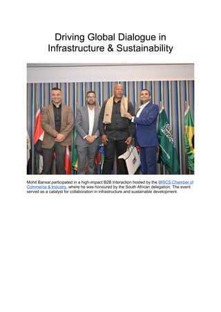 Driving Global Dialogue on Infrastructure and Sustainability ...