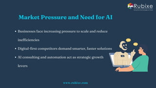 Driving Growth with Scalable AI Consulting and Automation | Rubixe | PDF