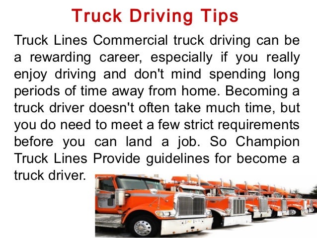 truck driving tips champion