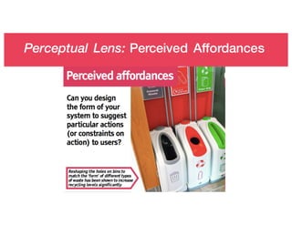 Perceptual Lens: Perceived Affordances
 