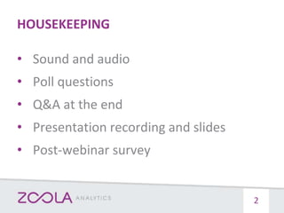 HOUSEKEEPING
2
• Sound and audio
• Poll questions
• Q&A at the end
• Presentation recording and slides
• Post-webinar survey
 