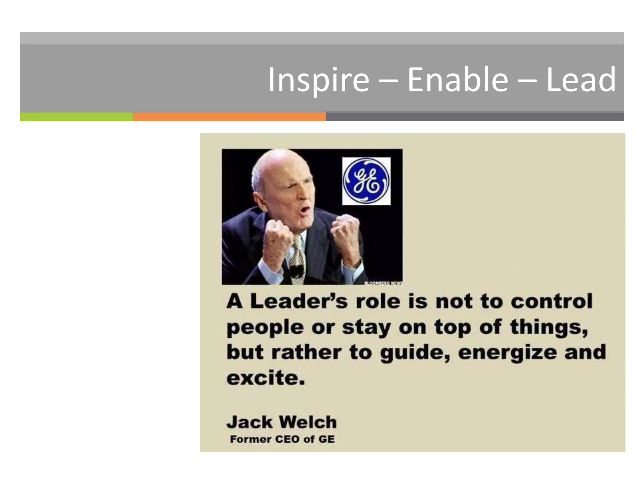 Inspire – Enable – Lead 
 