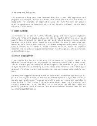 Driving Provider Engagement in HCC Coding and Risk Adjustment ...