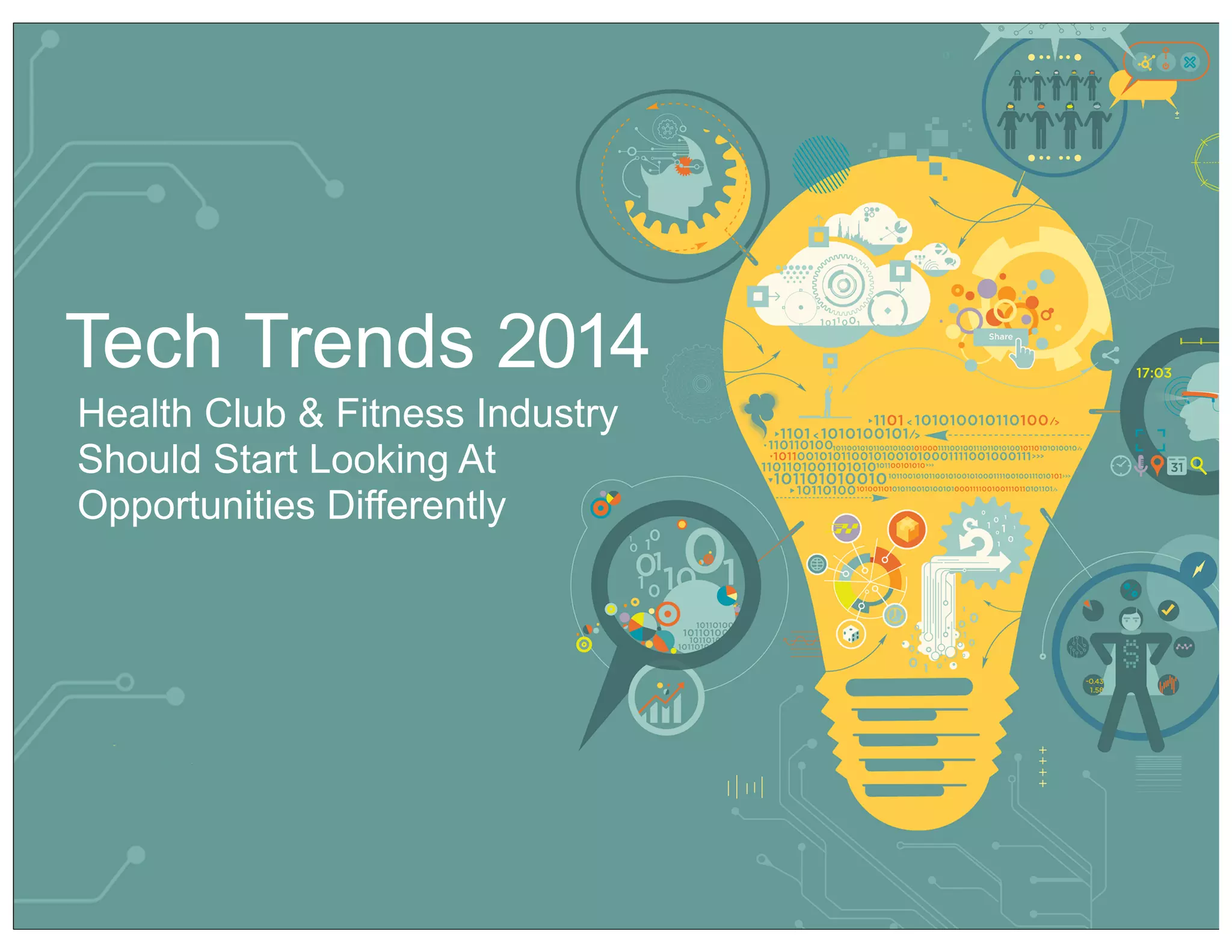 Health Club & Fitness Industry
Should Start Looking At
Opportunities Differently
Tech Trends 2014
 