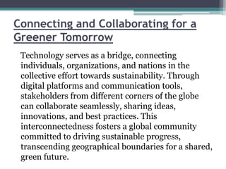 Driving Sustainable Progress: The Crucial Role of Technology | PPTX