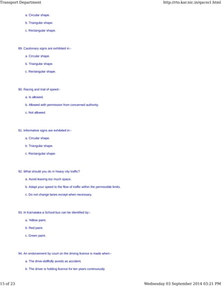 Driving test | PDF