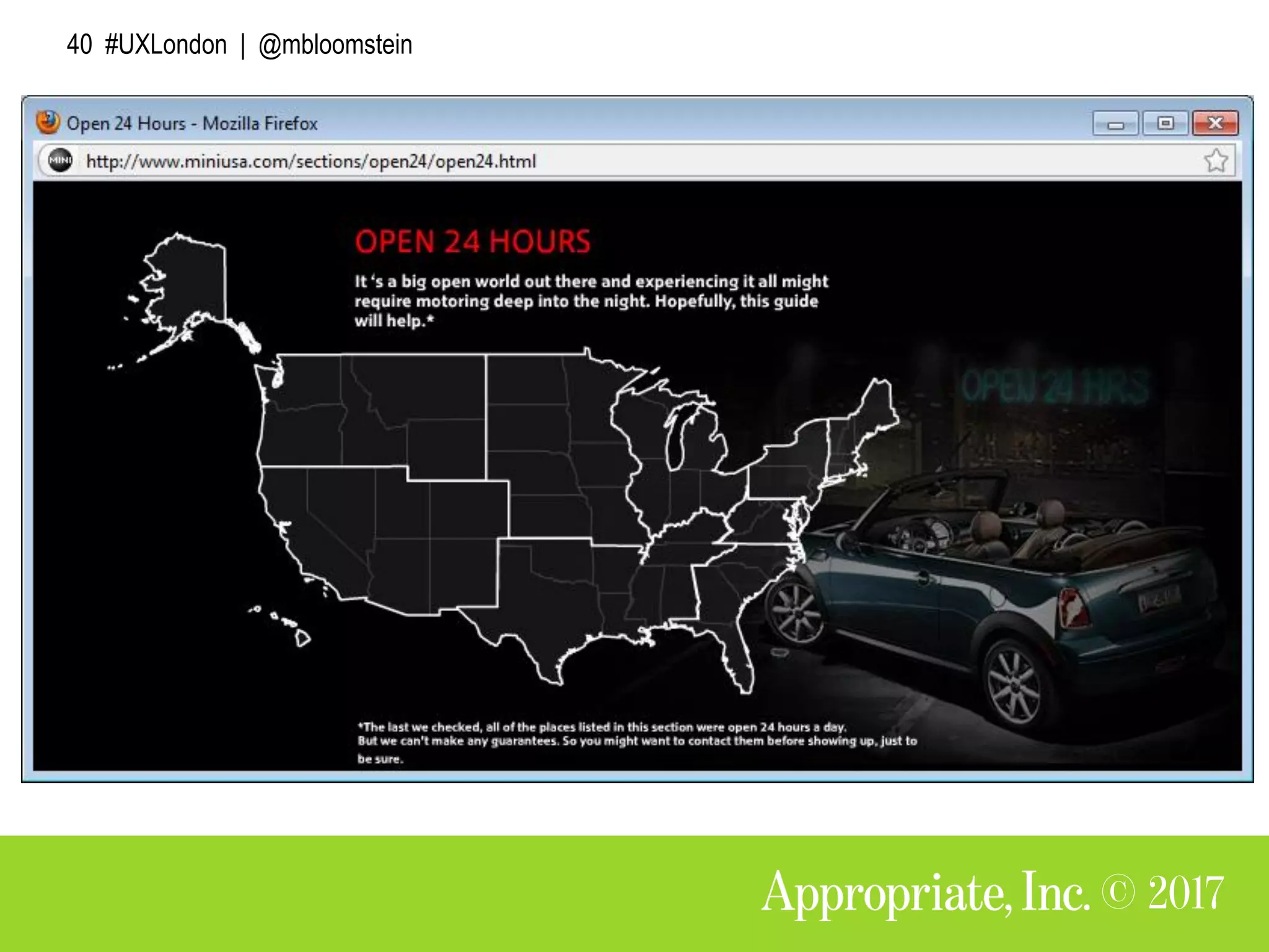 40 #UXLondon | @mbloomstein
 