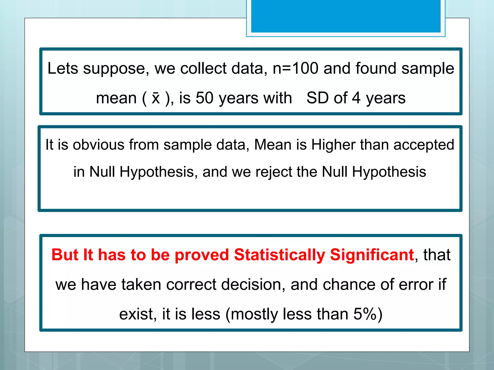 Hypothesis testing, error and bias | PPTX