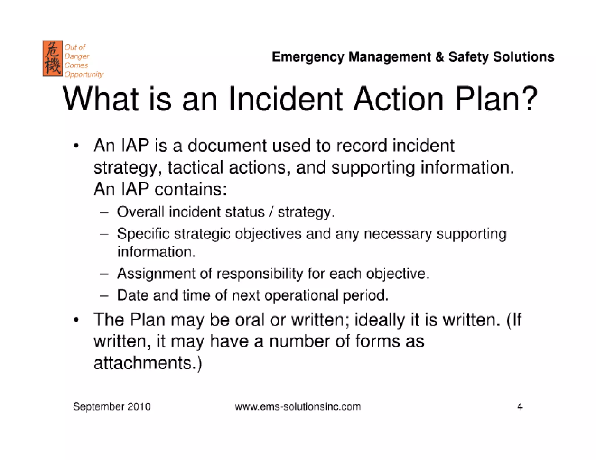 Incident Action Plans | PDF