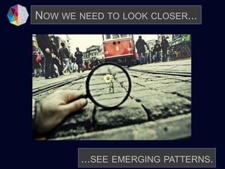 NOW WE NEED TO LOOK CLOSER...
...SEE EMERGING PATTERNS.
 