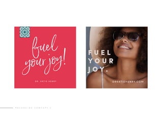 P A C K A G I N G C O N C E P T 2
F U E L
Y O U R
J O Y .
fuel
your joy!
D R . K A T I E H E N R Y D R K AT I E H E N R Y. C O M
 
