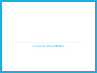 Basic Designs of Mixed Method
Open
 