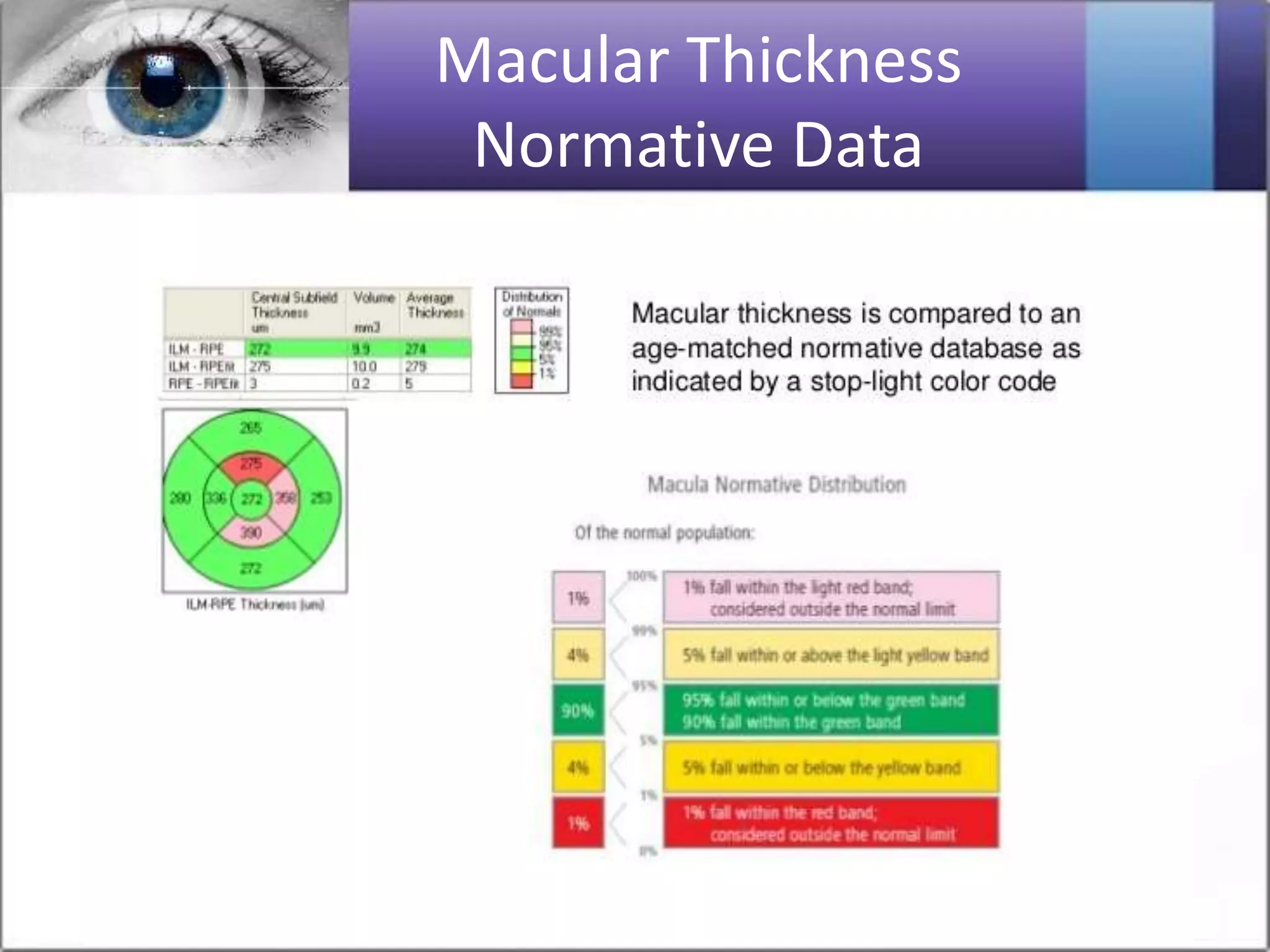 Macular Thickness
Normative Data
 