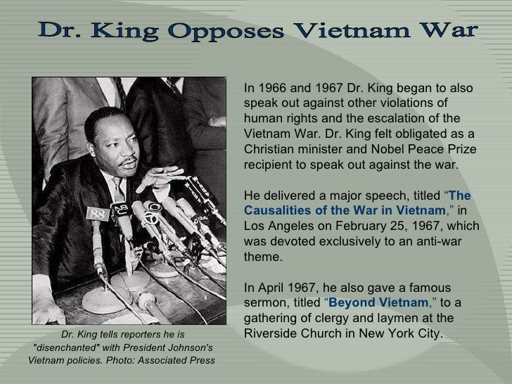 Dr King Opposes Vietnam War