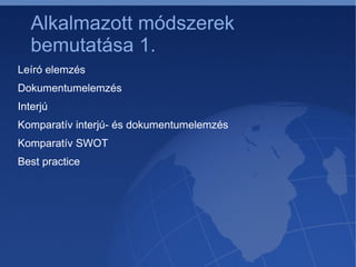 A tapasztalatok összegzése 