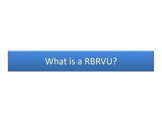 What is a RBRVU?
 