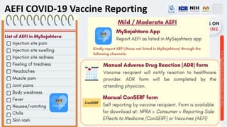 AEFI COVID-19 Vaccine Reporting
 