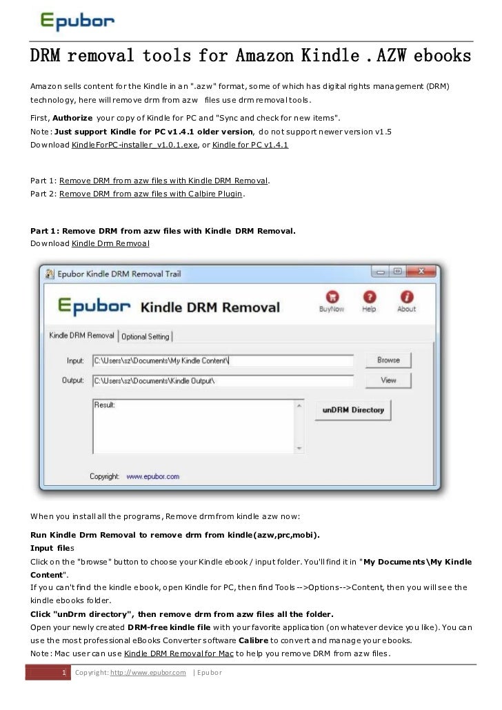 Drm removaltoolsforamazonkindleazwebooks