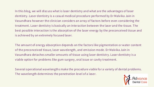 What is Laser Dentistry - Dr Malvika Jain Dentist Shanti Gopal Hospital