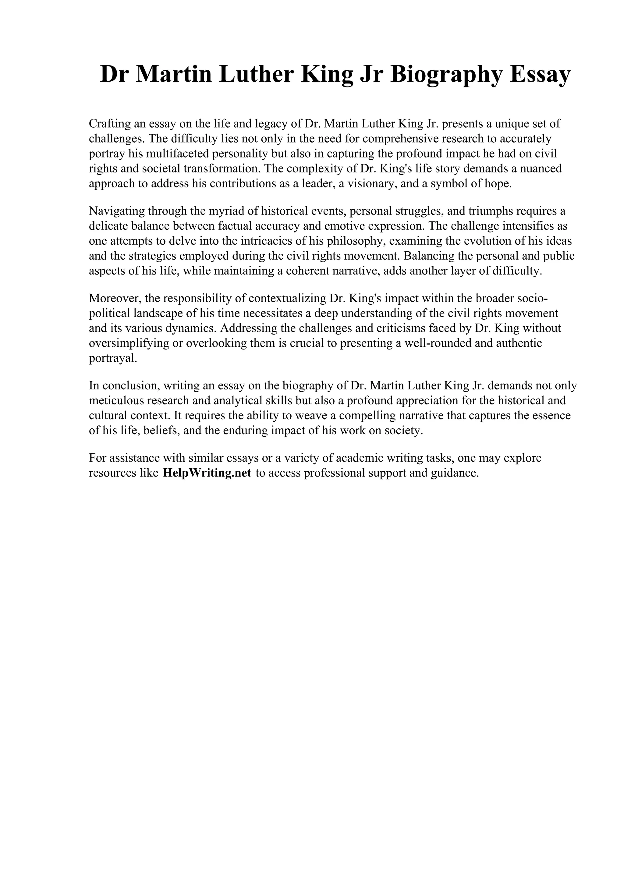 Dr Martin Luther King Jr Biography Essay.pdf
