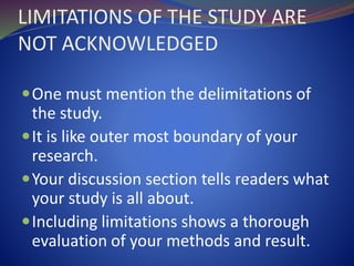 Study Limitations And Risks Common Errors in Writing a Research Paper | PPTX